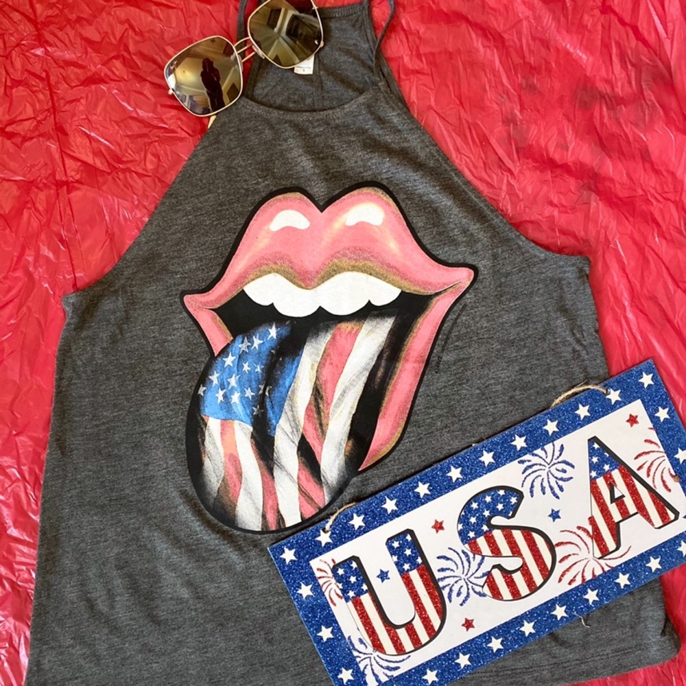 American Flag 4th of July tank top